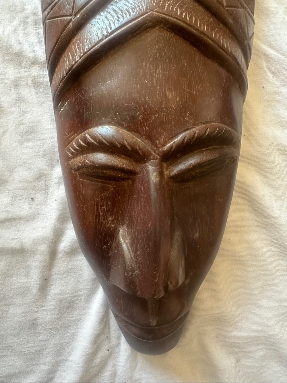 Hand-Carved Wooden Banbara Tribal Mask with Comb top. Art